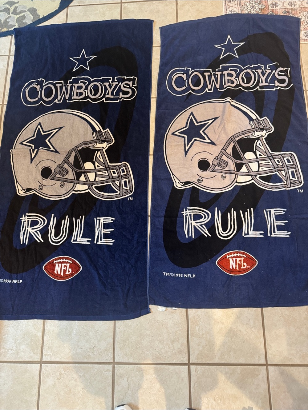 Towels Dallas Cowboys Navy Blue Helmet 'Rule' Beach Towels